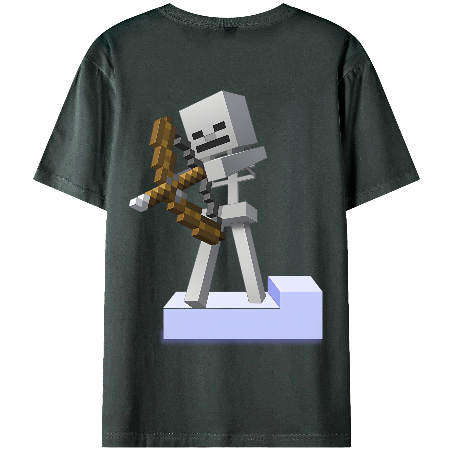 （画像用） マインクラフト ブロックの世界 Minecraft MC Block world 綿100％ メンズ半袖Tシャツ（バックプリント） 通気性